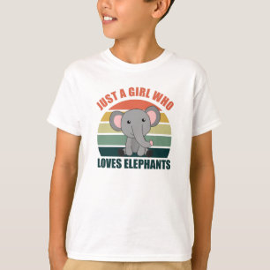 Just A Girl Who Loves Elephants Cute Animals T-Shirt