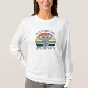 Just A Girl Who Loves Elephants Cute Animals T-Shirt