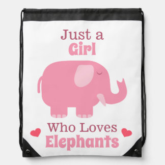 Just A Girl Who Loves Elephants Drawstring Bag