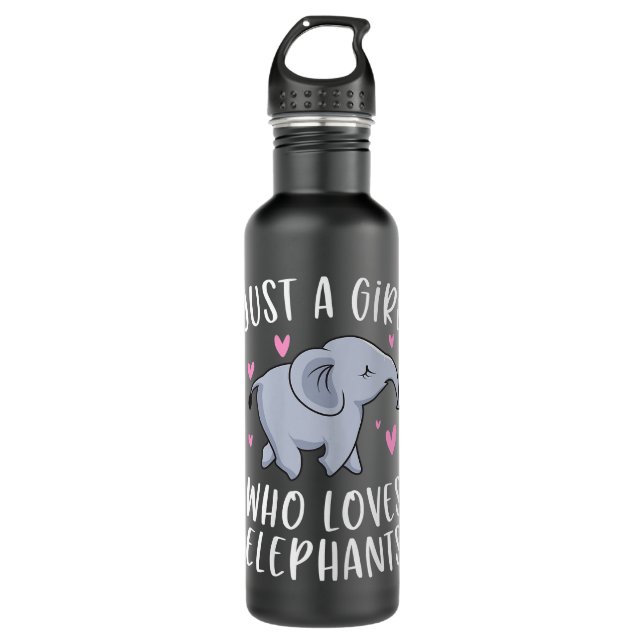 Just a Girl Who Loves Elephants Galaxy Space Eleph Stainless Steel Water Bottle (Front)