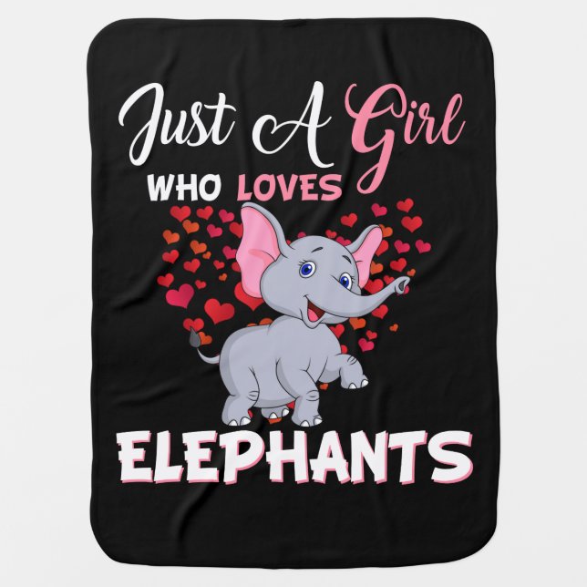 Just A Girl Who Loves Elephants Gifts Baby Blanket (Front)