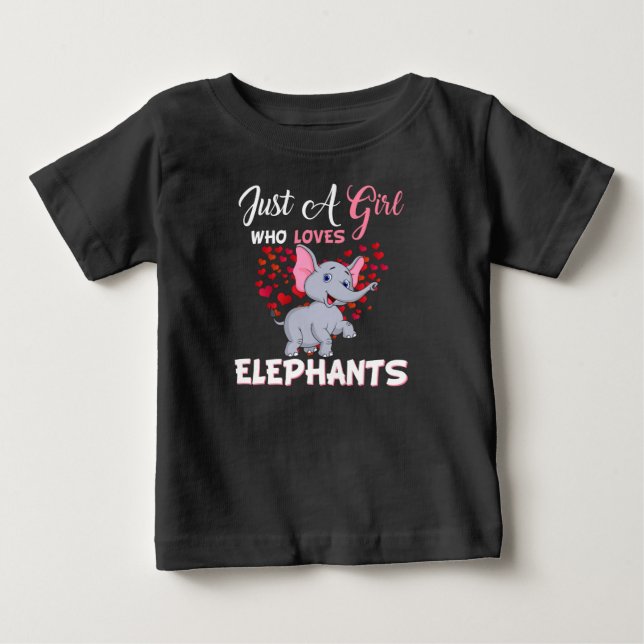 Just A Girl Who Loves Elephants Gifts Baby T-Shirt (Front)