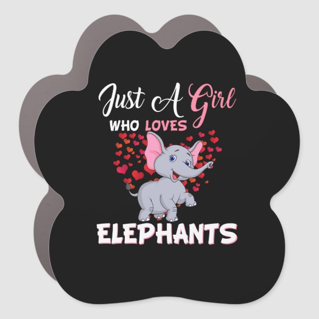 Just A Girl Who Loves Elephants Gifts Car Magnet (Front)