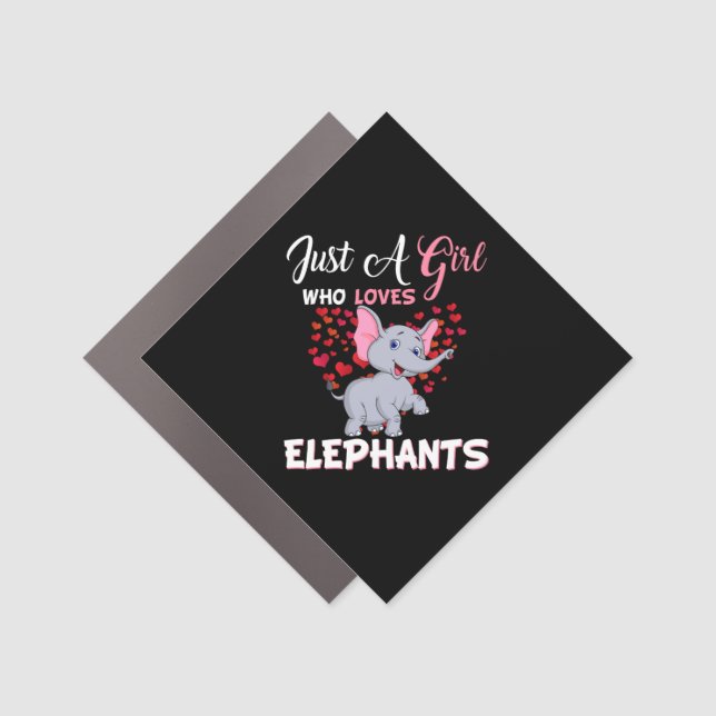 Just A Girl Who Loves Elephants Gifts Car Magnet (Front)