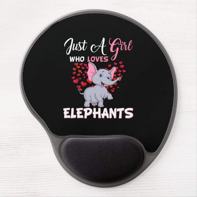 Just A Girl Who Loves Elephants Gifts Gel Mouse Pad (Front)