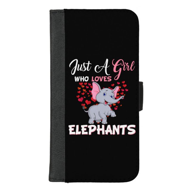 Just A Girl Who Loves Elephants Gifts iPhone Wallet Case (Front)