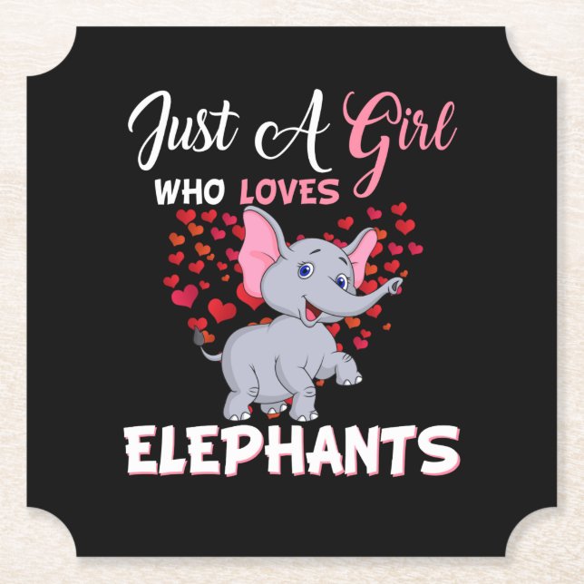 Just A Girl Who Loves Elephants Gifts Paper Coaster (Front)