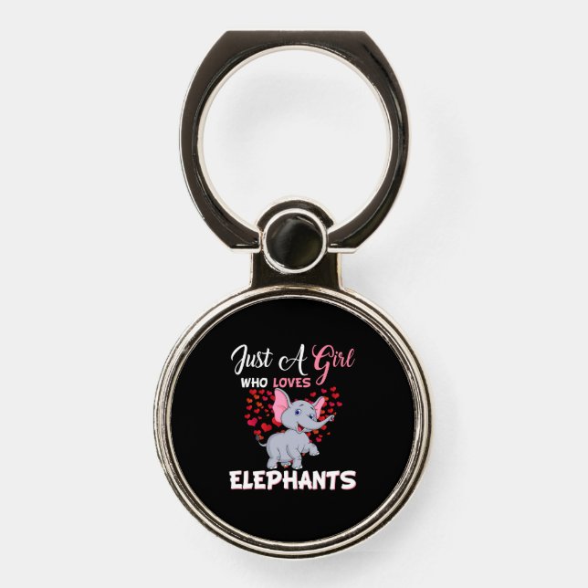 Just A Girl Who Loves Elephants Gifts Phone Ring Stand (Front)