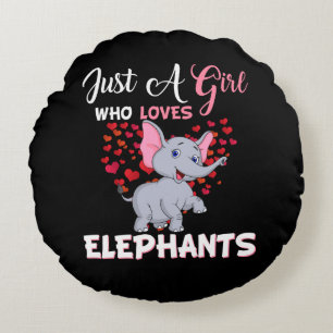 Just A Girl Who Loves Elephants Gifts Round Pillow