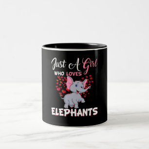 Just A Girl Who Loves Elephants Gifts Two-Tone Coffee Mug