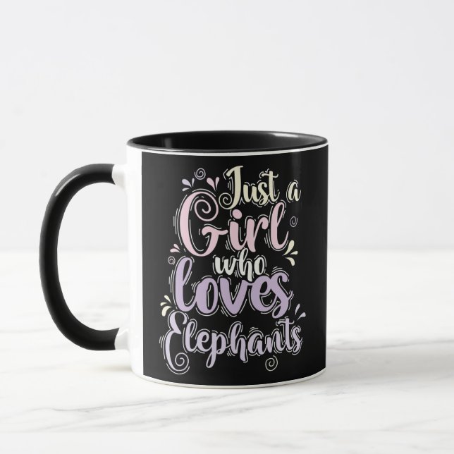 Just a Girl Who Loves Elephants  Mug (Left)