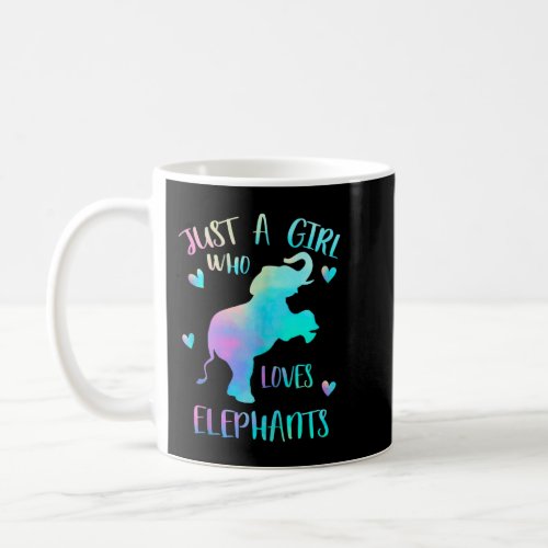 Just a Girl Who Loves Elephants Watercolor Elephan Coffee Mug