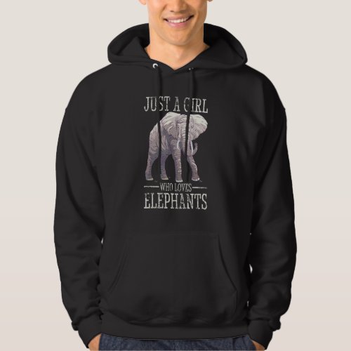 Just A Girl Who Loves Elephants White Vintage 4 Hoodie