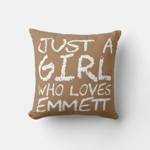 Just A Girl Who Loves Emmett Throw Pillow