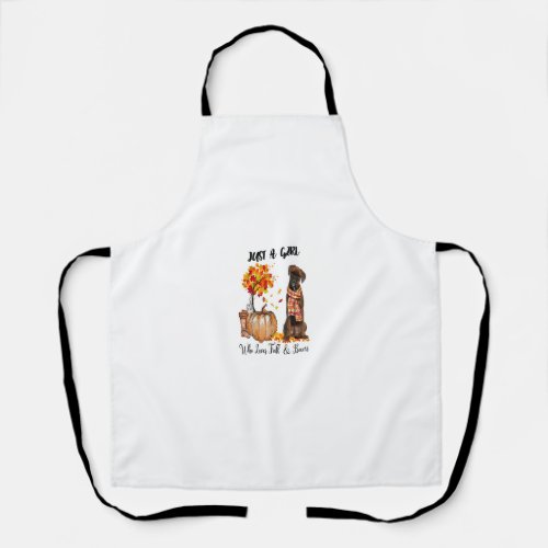 Just A Girl Who Loves Fall And Brindle Boxer Pumpk Apron