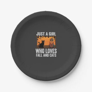 Just a Girl Who Loves Fall and Cats_1 Paper Plates