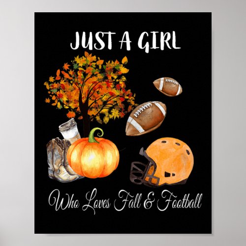 Just A Girl Who Loves Fall And Football Rug Poster