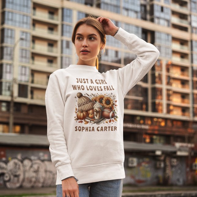 Just a Girl Who Loves Fall Autumn Cozy Sweatshirt (Creator Uploaded)