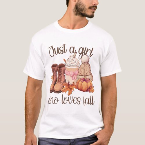 Just A Girl Who Loves Fall  Autumn Pumpkin Spice T_Shirt