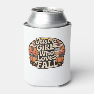 Just A Girl Who Loves Fall Classic T-Shirt.png Can Cooler