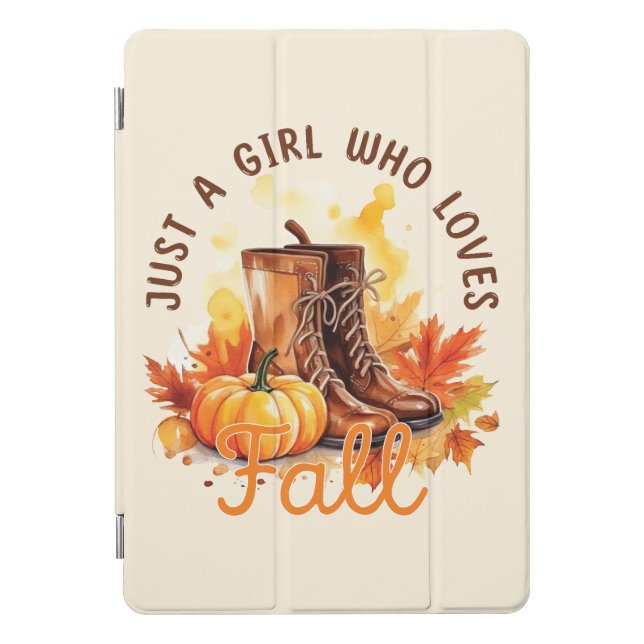 Just A Girl Who Loves Fall – Cozy Autumn Vibes iPad Pro Cover (Front)