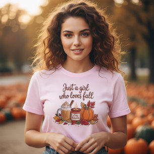 Just a Girl Who Loves Fall" Cozy Autumn Vibes T-Shirt