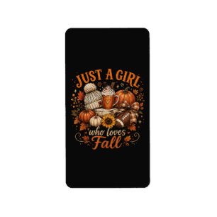 Just A Girl Who Loves Fall Football Pumpkin Spice Label
