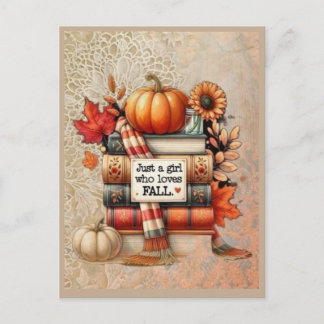 Just a Girl Who Loves Fall Greeting Card | Cozy Au