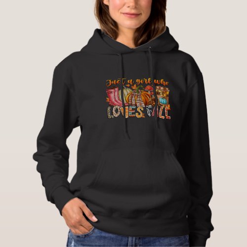 Just A Girl Who Loves Fall Latte Warm Cozy Pumpkin Hoodie