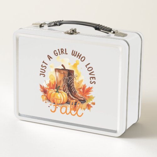 Just A Girl Who Loves Fall Metal Lunch Box
