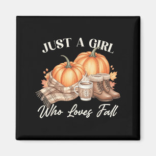 Just A Girl Who Loves Fall Pumpkin Football Cozy A Magnet