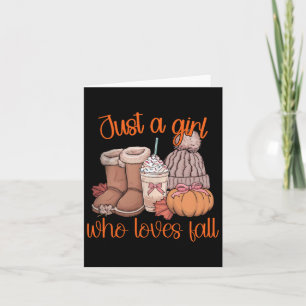 Just A Girl Who Loves Fall Pumpkin Spice Coquette  Card