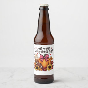 Just a Girl Who Loves Fall Pumpkin Spice Latte Beer Bottle Label