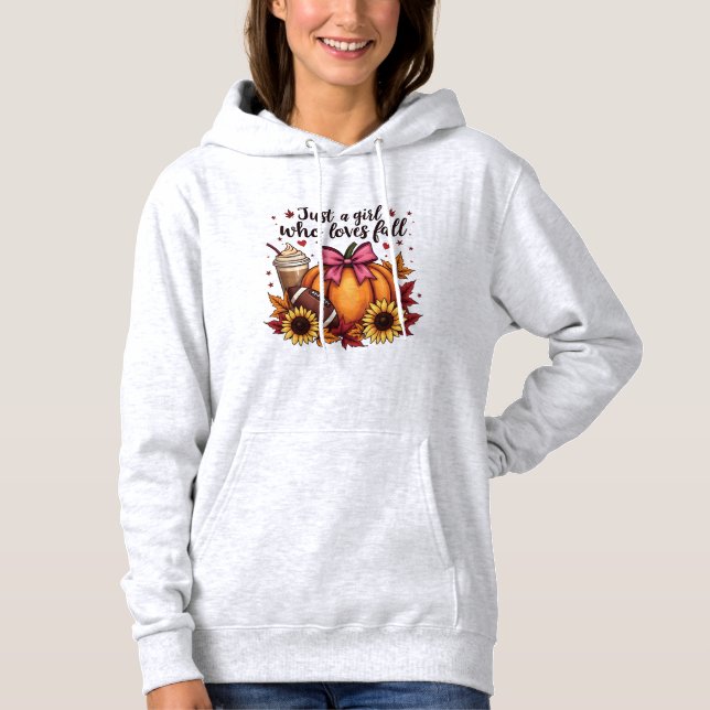 Just a Girl Who Loves Fall Pumpkin Spice Latte  Hoodie (Front)