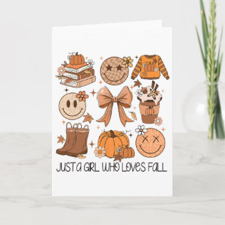 Just A Girl Who Loves Fall Pumpkin Spice Leaves Au Card