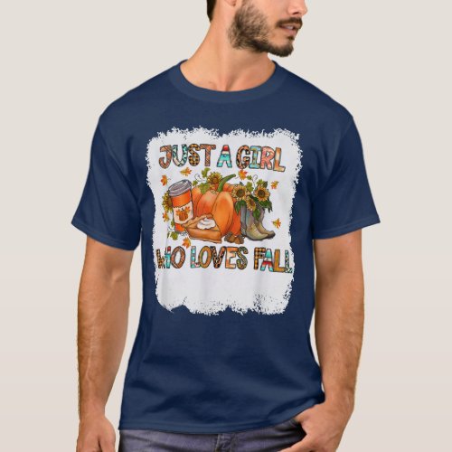 Just A Girl Who Loves Fall Pumpkin Women Autumn Th T_Shirt