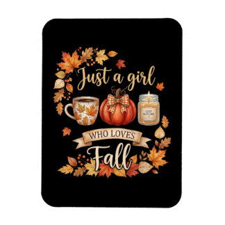 Just A Girl Who Loves Fall Season Coffee Autumn Magnet