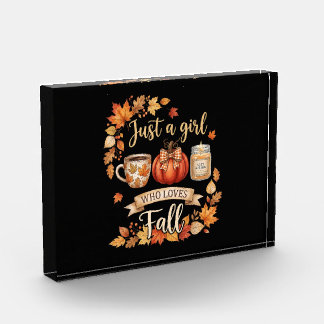 Just A Girl Who Loves Fall Season Coffee Autumn Photo Block
