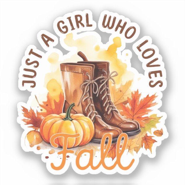 Just A Girl Who Loves Fall Sticker (Front)