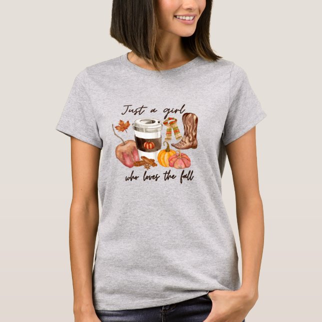 Just A Girl Who Loves Fall T-Shirt (Front)