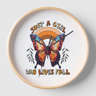 Just a Girl Who Loves Fall Thankgiving Clock