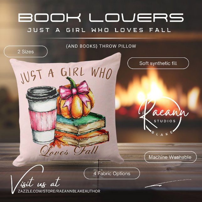 Just a Girl Who Loves Fall Throw Pillow (Creator Uploaded)