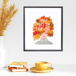 Just A Girl Who Loves Fall Watercolor Fall Beauty Poster<br><div class="desc">Are you a girl who loves fall? Then you'll love our super cute and unique fall caucasian beauty wall art print. The design features our original hand-painted watercolor caucasian beauty with the woman's hair created to look like a collage of different colored fall leaves and a wearing a warm and...</div>