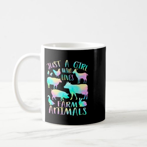 Just a Girl Who Loves Farm Animals 2Cows Pigs Goat Coffee Mug