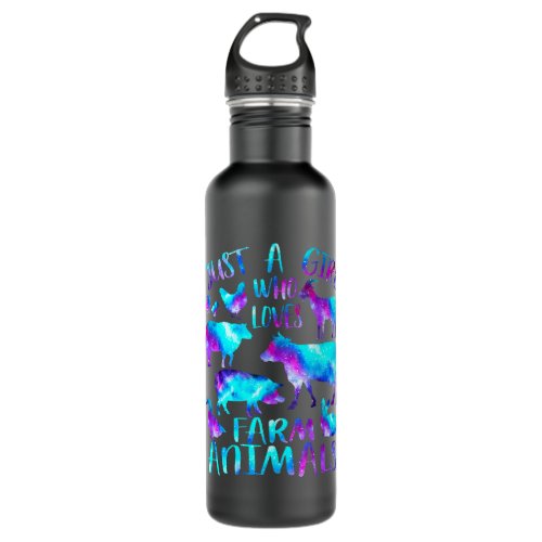 Just a Girl Who Loves Farm Animals 2Galaxy Cows Pi Stainless Steel Water Bottle