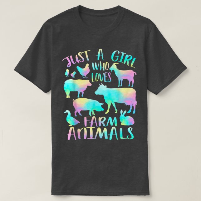 Just a Girl Who Loves Farm Animals - Cows Pigs-Goa T-Shirt (Design Front)