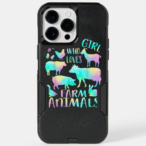 Just a Girl Who Loves Farm Animals  Cows Pigs Goat OtterBox iPhone 14 Pro Max Case