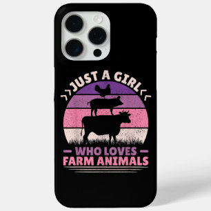 Just A Girl Who Loves Farm Animals Lover Women Far iPhone 15 Pro Max Case
