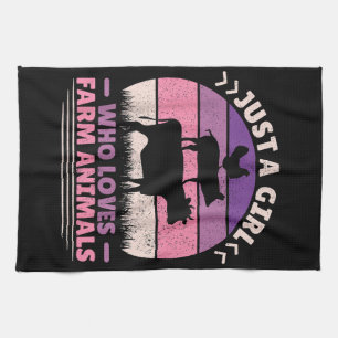 Just A Girl Who Loves Farm Animals Lover Women Far Kitchen Towel