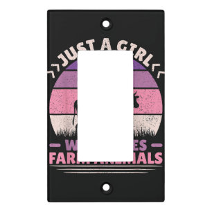 Just A Girl Who Loves Farm Animals Lover Women Far Light Switch Cover
